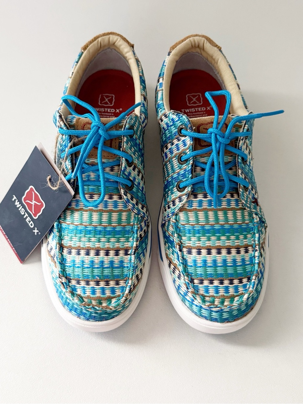 Twisted X Women’s Hooey Lopers Loafer Shoe W 7 Turquoise Southwestern Cowgirl
